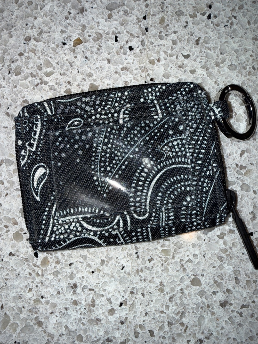 Vera Bradley Stellar Night Paisley Card Holder Keychain Wallet NWOT